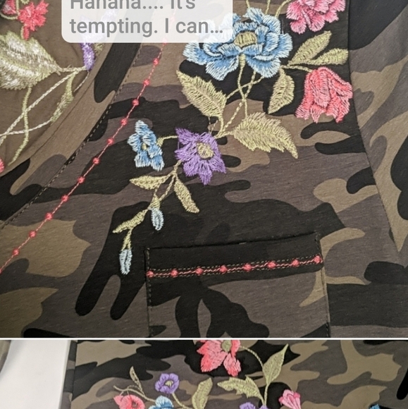 Papparazi by Biz Camouflage Embroidered Top - Picture 6 of 13